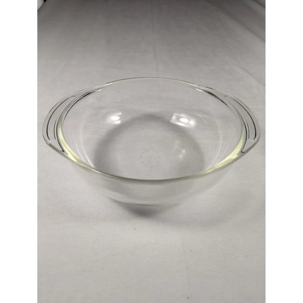 Set of 3 Vintage‎ Pyrex Clear Glass Round Casserole Dish